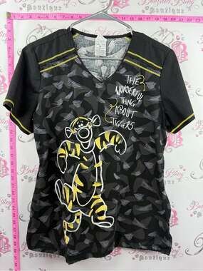 Disney scrubs top Black & Yellow Tigger Short Sleeve Tee